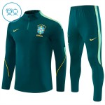 Kinder Brasilien Training Sweatshirts Viertelreißverschluss 2026-27 Grüne