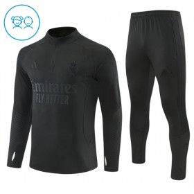 Kinder Real Madrid Training Sweatshirts Viertelreißverschluss 2026-27 Schwarze